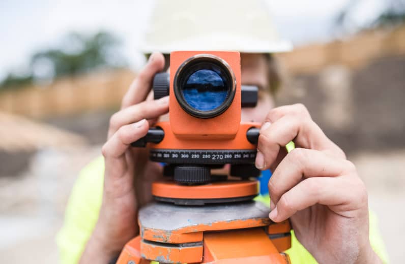 photo of land surveying equipment